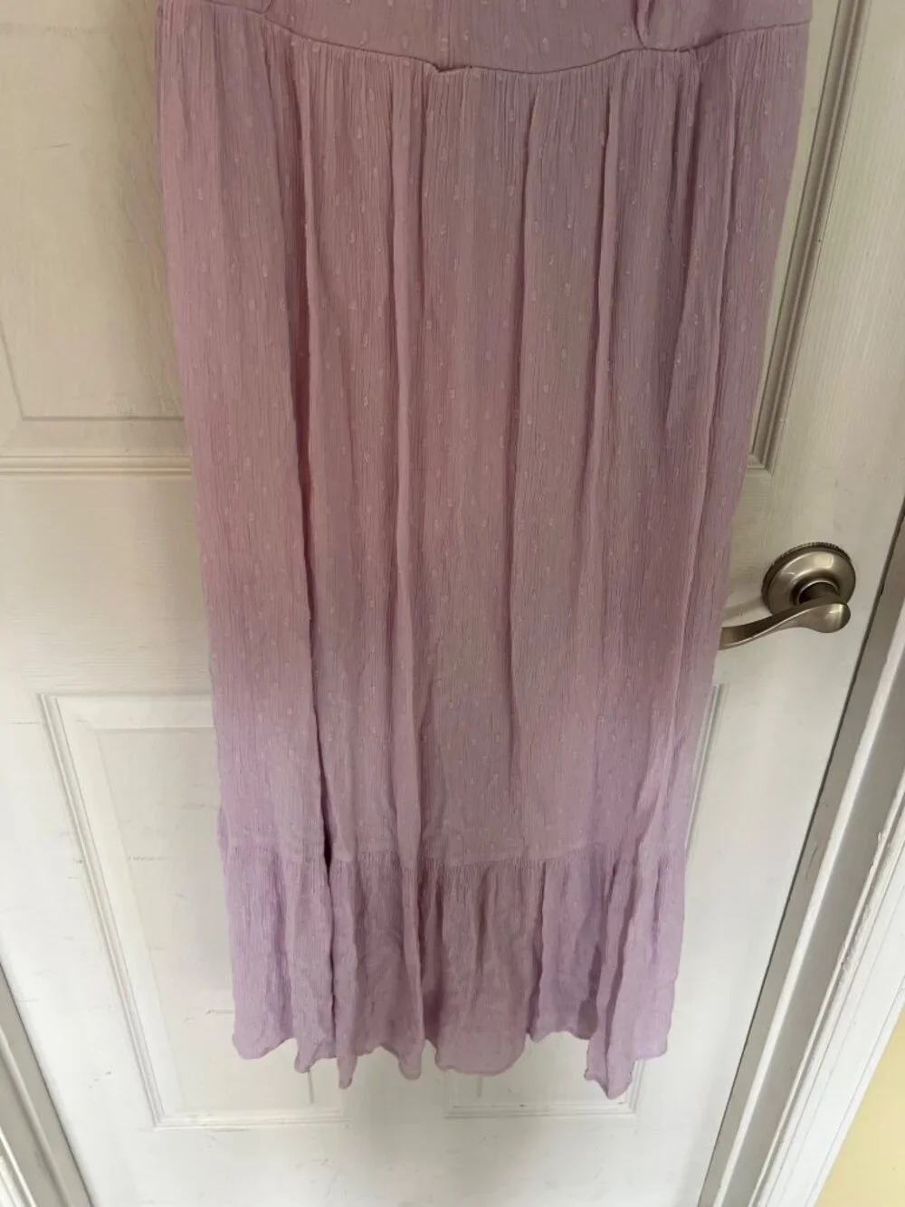 Old Navy Lavender Sleeveless Sundress Midi Dress Ruffle Lined Lilac Keyhole Med - Picture 4 of 11